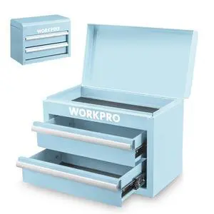 Metal Mini Tool Box with 2 Drawers and Top Storage | Cold Rolled Steel Toolbox, Ball Bearing Slides, PVC Drawer Liners, PP Feet Pads, Durable Storage Metal Mini Tool Box with 2 Drawers and Top Storage | Cold Rolled Steel Toolbox, Ball Bearing Slides, PVC Drawer Liners, PP Feet Pads, Durable Storage