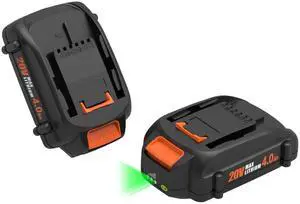 2Pack 4.0Ah WA3525 Replace for Worx 20V Battery PowerShare for WA3520 WA3525 WA3575 WG890 WG891 for 20Volt Worx Batteries 20V 2Pack 4.0Ah WA3525 Replace for Worx 20V Battery PowerShare for WA3520 WA3525 WA3575 WG890 WG891 for 20Volt Worx Batteries 20V