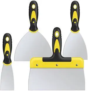 Putty Knife Set, 4PCS Stainless Steel Scraper Paint Tool with Comfortable Grip for Drywall Repair, Wallpaper Removal and Plaster Scraping(2,4,6,8in) Putty Knife Set, 4PCS Stainless Steel Scraper Paint Tool with Comfortable Grip for Drywall Repair, Wallpaper Removal and Plaster Scraping(2,4,6,8in)