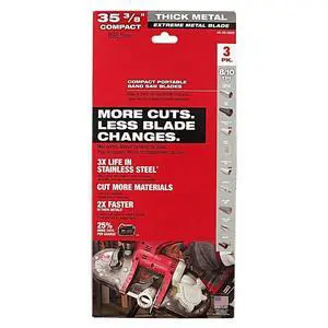 for Milwaukee 48-39-0609 35-3/8" 8-10 TPI Extreme Thick Metal Bandsaw Blades 3PK for Milwaukee 48-39-0609 35-3/8" 8-10 TPI Extreme Thick Metal Bandsaw Blades 3PK
