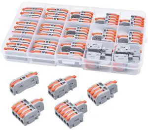 32Pcs Lever Wire Connectors, DIY Mini Compact Splicing Assortment Quick Electrical Connector Kit for 24-12 AWG 32Pcs Lever Wire Connectors, DIY Mini Compact Splicing Assortment Quick Electrical Connector Kit for 24-12 AWG