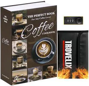 Book Safe with Combination Lock, Hidden Safe (9.5 x 6.2 x 2.2 Inch) with Fireproof Bag, Secret Diversion Safe, Hollow Book Box Hidden Storage, Money Safe Box for Cash (COFFEE) Book Safe with Combination Lock, Hidden Safe (9.5 x 6.2 x 2.2 Inch) with Fireproof Bag, Secret Diversion Safe, Hollow Book Box Hidden Storage, Money Safe Box for Cash (COFFEE)
