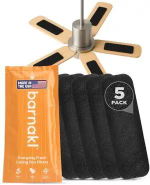 Ceiling Fan Air Purifier Pads, Carbon Filters for Blades, 5 Count | Activated Coconut Shell Carbon, Traps Dust, Odors & Allergens, Easy-Stick Universal Fit, Odorless & Unscented Ceiling Fan Air Purifier Pads, Carbon Filters for Blades, 5 Count | Activated Coconut Shell Carbon, Traps Dust, Odors & Allergens, Easy-Stick Universal Fit, Odorless & Unscented