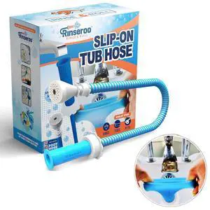 Slip-On Tub Hose, 5ft Flex Bathtub Faucet Sprayer | As Seen on Shark Tank, Easy Rinse for Pets, Hair & Cleaning, No Installation Needed, Fits Faucets Up to 3" Wide Slip-On Tub Hose, 5ft Flex Bathtub Faucet Sprayer | As Seen on Shark Tank, Easy Rinse for Pets, Hair & Cleaning, No Installation Needed, Fits Faucets Up to 3" Wide