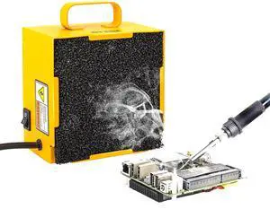 Solder Smoke Absorber Remover Fume Extractor Soldering Filter | Smoke Prevention Absorber DIY Working Fan for Soldering Station(Yellow) Solder Smoke Absorber Remover Fume Extractor Soldering Filter | Smoke Prevention Absorber DIY Working Fan for Soldering Station(Yellow)