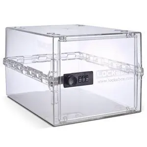 One | Premium Lock Box | Medium Combination Lock Box For Food, Medicine & Home Safety | External Size 12 x 8 x 6.6 inches (Crystal) One | Premium Lock Box | Medium Combination Lock Box For Food, Medicine & Home Safety | External Size 12 x 8 x 6.6 inches (Crystal)