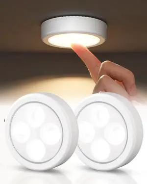 LED Puck Lights, Rechargeable Touch Light, 2.95'' Mini Tap Lights, Wireless Closet Light, Under Cabinet Lighting, 3 Color Temps, Stick On Lights Kitchen,Closet,Pantry(2 Pack) LED Puck Lights, Rechargeable Touch Light, 2.95'' Mini Tap Lights, Wireless Closet Light, Under Cabinet Lighting, 3 Color Temps, Stick On Lights Kitchen,Closet,Pantry(2 Pack)