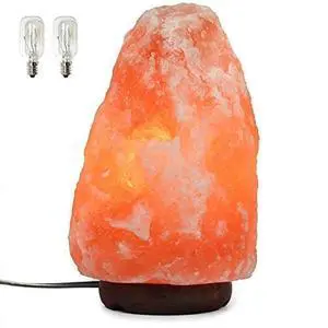 7 Inch Himalayan Salt Lamp with Dimmer Cord - Night Light Natural Crystal Rock Classic Wood Base Authentic from Pakistan 7 Inch Himalayan Salt Lamp with Dimmer Cord - Night Light Natural Crystal Rock Classic Wood Base Authentic from Pakistan