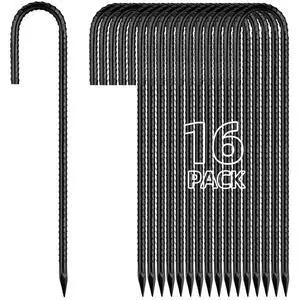 12 Inch Rebar Stakes J Hook Ground Stakes 16-Pack Heavy Duty Galvanized Chain Link Fence Stakes Metal Tent Stakes for Outdoor Lawn Decorations Inflatables Canopy Swing Set 12 Inch Rebar Stakes J Hook Ground Stakes 16-Pack Heavy Duty Galvanized Chain Link Fence Stakes Metal Tent Stakes for Outdoor Lawn Decorations Inflatables Canopy Swing Set