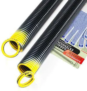 Pair of 130lb. Heavy Duty Garage Door Extension Springs Stretch Springs, 25" Long,Double Loop Ends, High Precision Electrophoresis Black Coated, MIN 16,000 Cycles, for 7ft High Garage Doors Pair of 130lb. Heavy Duty Garage Door Extension Springs Stretch Springs, 25" Long,Double Loop Ends, High Precision Electrophoresis Black Coated, MIN 16,000 Cycles, for 7ft High Garage Doors