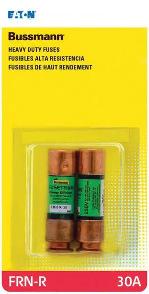 FRN-R-30 Amp Brass 250-Volt Fusetron Dual Element Time-Delay RK5 Cartridge Fuse FRN-R-30 Amp Brass 250-Volt Fusetron Dual Element Time-Delay RK5 Cartridge Fuse
