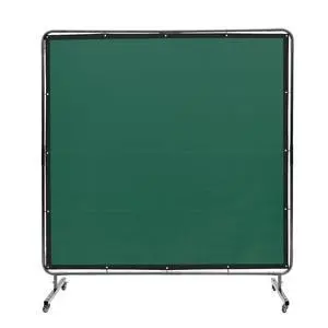 Welding Screen with Frame, 6' x 6' Welding Curtain Screen, Flame-Resistant Vinyl Welding Protection Screen on 4 Swivel Wheels (2 Lockable), Moveable & Professional for Workshop/Industrial, Green Welding Screen with Frame, 6' x 6' Welding Curtain Screen, Flame-Resistant Vinyl Welding Protection Screen on 4 Swivel Wheels (2 Lockable), Moveable & Professional for Workshop/Industrial, Green