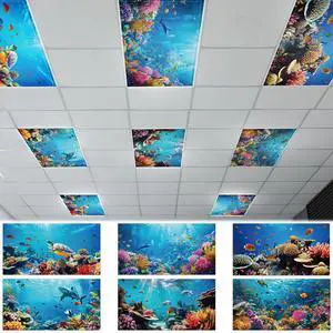 6 Pcs Fluorescent Light Covers with 60 Magnets Decorative for Classroom Ceiling Light 4 x 2 Feet Magnetic Light Covers Filter Easy Install for Office Hospitals & Home (Ocean) 6 Pcs Fluorescent Light Covers with 60 Magnets Decorative for Classroom Ceiling Light 4 x 2 Feet Magnetic Light Covers Filter Easy Install for Office Hospitals & Home (Ocean)