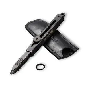 Precision Tweezers, Retractable Sharp Pointed Splinter Removal Tool | Tac-N-Tweeze Tweezers with Locking Mechanism, Leather Sheath, Portable Keychain Edc for Men Women C19062B-A Precision Tweezers, Retractable Sharp Pointed Splinter Removal Tool | Tac-N-Tweeze Tweezers with Locking Mechanism, Leather Sheath, Portable Keychain Edc for Men Women C19062B-A