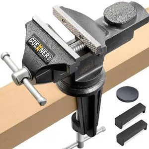 Table Vise or Bench Vise 3.2 Inch, 360° Swivel Clamp-On Vise Portable Home Vice with Large Anvil for Woodworking, Cutting Conduit, Drilling, Metalworking Table Vise or Bench Vise 3.2 Inch, 360° Swivel Clamp-On Vise Portable Home Vice with Large Anvil for Woodworking, Cutting Conduit, Drilling, Metalworking