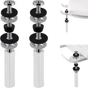 2 PCS Universal All-Metal Toilet Seat Bolts, 3 Inch Toilet Screw | Heavy-Duty Toilet Seat Locking Bolt with Steel Downlock Nut & Anti-Slip Gasket, Compatible with Kohler/American Standard/TOTO 2 PCS Universal All-Metal Toilet Seat Bolts, 3 Inch Toilet Screw | Heavy-Duty Toilet Seat Locking Bolt with Steel Downlock Nut & Anti-Slip Gasket, Compatible with Kohler/American Standard/TOTO