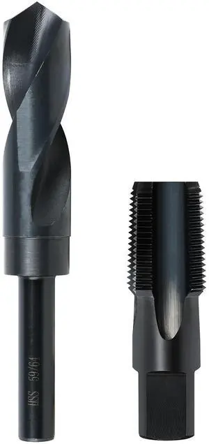 3/4-14 NPT Pipe Tap and 59/64" drill Set, Carbon Steel Hand Threading Plumbing Tap Set for Plumbers Mechanics DIY Thread cutting tools 3/4-14 NPT Pipe Tap and 59/64" drill Set, Carbon Steel Hand Threading Plumbing Tap Set for Plumbers Mechanics DIY Thread cutting tools