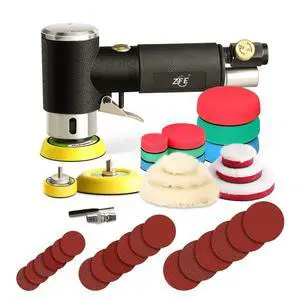 1/2/3 Inch Random Orbital Air Sander, Mini Pneumatic Sander for Auto Body Work, High Speed Air Powered Polisher with 15 Polishing Buffing Pads,18 Sandpapers 1/2/3 Inch Random Orbital Air Sander, Mini Pneumatic Sander for Auto Body Work, High Speed Air Powered Polisher with 15 Polishing Buffing Pads,18 Sandpapers