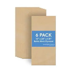 3 mm Baltic Birch Plywood 1/8 x 12 x 24 Inch, Box of 6 B/BB Grade Craft Wood, Stronger Than Basswood Sheets, for Laser, CNC Cutting and Wood Burning, by 3 mm Baltic Birch Plywood 1/8 x 12 x 24 Inch, Box of 6 B/BB Grade Craft Wood, Stronger Than Basswood Sheets, for Laser, CNC Cutting and Wood Burning, by
