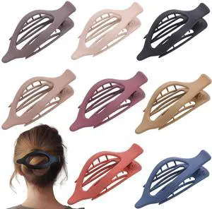 8 Pack Flat Hair Clips for Women, Matte No Crease Flat Claw Clips, Large Strong Hold Barrettes for Thick & Thin Hair, French Duckbill Styling Accessories 8 Pack Flat Hair Clips for Women, Matte No Crease Flat Claw Clips, Large Strong Hold Barrettes for Thick & Thin Hair, French Duckbill Styling Accessories