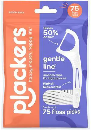 Gentle Series Dental Floss Picks, Fresh Mint Flavor, 75-Count Gentle Series Dental Floss Picks, Fresh Mint Flavor, 75-Count
