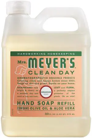 MRS. MEYER'S CLEAN DAY Hand Soap Refill, Geranium Scent, 33 Fl Oz Bottle MRS. MEYER'S CLEAN DAY Hand Soap Refill, Geranium Scent, 33 Fl Oz Bottle
