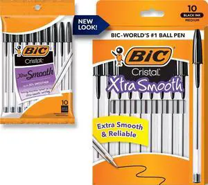 Ballpoint pen, medium tip (1.0mm), black, pack of 10 | Smooth-writing ink system, anti-roll hexagonal barrel, with pocket clip; ideal for writing. Ballpoint pen, medium tip (1.0mm), black, pack of 10 | Smooth-writing ink system, anti-roll hexagonal barrel, with pocket clip; ideal for writing.