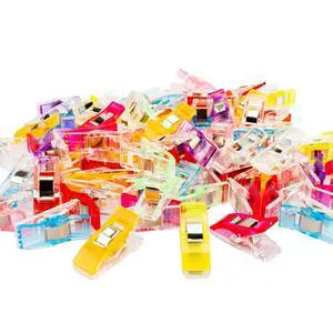Sewing Clips Pack of 100, Perfect Alternative Quilting Pins | Premium Plastic Fabric Clips Sewing Supplies, Fit Any Chip Clips, Bag Binding for Food, Assorted Colors Sewing Clips Pack of 100, Perfect Alternative Quilting Pins | Premium Plastic Fabric Clips Sewing Supplies, Fit Any Chip Clips, Bag Binding for Food, Assorted Colors