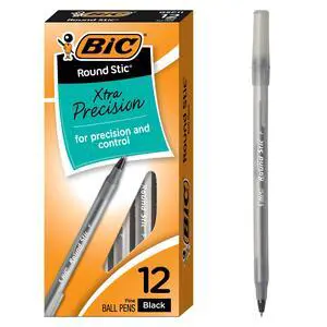 Round Stic Ball Pen, Fine Point, 0.8mm, Black, 12 Pens (GSF11-Blk) | Fine Point (0.8 Mm) for Precise Writing | Easy-Glide System Ink for Smooth Writing | Translucent Barrel Shows Ink Supply Round Stic Ball Pen, Fine Point, 0.8mm, Black, 12 Pens (GSF11-Blk) | Fine Point (0.8 Mm) for Precise Writing | Easy-Glide System Ink for Smooth Writing | Translucent Barrel Shows Ink Supply
