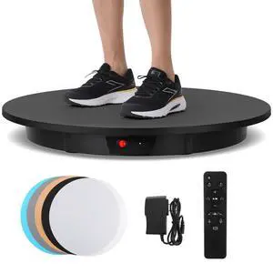 Large Photography Turntable 24inch/330lb with Remote Control | Motorized Rotating Display Stand 360 Degree Electric Turntable High Load for Products, Model Photo or Video (Black) Large Photography Turntable 24inch/330lb with Remote Control | Motorized Rotating Display Stand 360 Degree Electric Turntable High Load for Products, Model Photo or Video (Black)