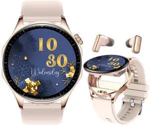 2 in 1 Smart Watch with Earbuds, 1.43" AMOLED Colorful Full Touch Screen Bluetooth Smartwatch for Men Women, Long Time Standby Men Women Sports Smart Watch Fitness Tracker (Pink) 2 in 1 Smart Watch with Earbuds, 1.43" AMOLED Colorful Full Touch Screen Bluetooth Smartwatch for Men Women, Long Time Standby Men Women Sports Smart Watch Fitness Tracker (Pink)