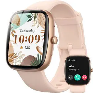Smart Watch for iOS and Android Phones(Answer/Make Calls), HD Screen Watches for Women, IP68 Waterproof Fitness Tracker Watch with Heart Rate Sleep Monitor, Steps Calories Counter, Rose Gold Smart Watch for iOS and Android Phones(Answer/Make Calls), HD Screen Watches for Women, IP68 Waterproof Fitness Tracker Watch with Heart Rate Sleep Monitor, Steps Calories Counter, Rose Gold