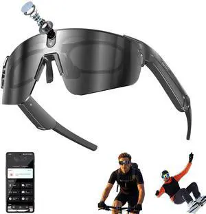AI Smart Sports Glasses with ChatGPT, 4K Video Camera Sunglasses with Smart Translation, EIS electronic image stabilization, Dual Mic Noise Reduction, IP66 water and dust resistance, (Midnight black) AI Smart Sports Glasses with ChatGPT, 4K Video Camera Sunglasses with Smart Translation, EIS electronic image stabilization, Dual Mic Noise Reduction, IP66 water and dust resistance, (Midnight black)