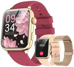 1.91" Smart Watch, Fitness Tracker, 3 Bands (1 Metal & 2 Silicone) | Premium Smartwatch for Men Women: Bluetooth Call, Heart Rate Sleep SpO2 Monitor, 315mAh Battery, 100+ Sports, iOS Android 1.91" Smart Watch, Fitness Tracker, 3 Bands (1 Metal & 2 Silicone) | Premium Smartwatch for Men Women: Bluetooth Call, Heart Rate Sleep SpO2 Monitor, 315mAh Battery, 100+ Sports, iOS Android