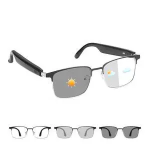 Smart Glasses for Men Women, Bluetooth Audio & Photochromic Lenses | Open-Ear Built-in Mic & Speakers Touch Control Voice Assistant Hands-Free Calls Compatible with iOS & Android Work Relax Game Smart Glasses for Men Women, Bluetooth Audio & Photochromic Lenses | Open-Ear Built-in Mic & Speakers Touch Control Voice Assistant Hands-Free Calls Compatible with iOS & Android Work Relax Game