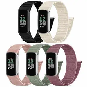 5 Pack Sport Loop Nylon Compatible with Fitbit Charge 6/Fitbit Charge 5 Bands, Soft Nylon Breathable Washable Replacement Wristband for Charge 6/Charge 5 Men Woman 5 Pack Sport Loop Nylon Compatible with Fitbit Charge 6/Fitbit Charge 5 Bands, Soft Nylon Breathable Washable Replacement Wristband for Charge 6/Charge 5 Men Woman