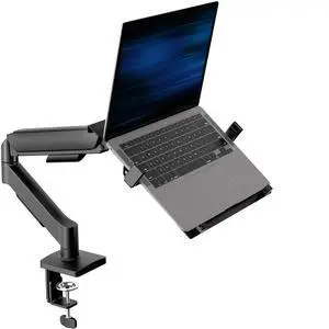 Universal Adjustable 10 to 15.6 inch Laptop Mount for Desk, Single Mechanical Arm VESA Notebook Stand with C-clamp and Grommet Options, Black, STAND-V001O-L Universal Adjustable 10 to 15.6 inch Laptop Mount for Desk, Single Mechanical Arm VESA Notebook Stand with C-clamp and Grommet Options, Black, STAND-V001O-L