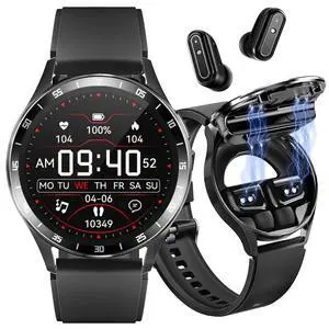 Smart Watch with Earbuds, 1.32 Inch Round Fitness Watch X10, 2 in 1 Bluetooth Watch with Step,Calories,Sleep Monitor,Heart Rate Blood Pressu-re Monitor for iOS & Android Smart Watch with Earbuds, 1.32 Inch Round Fitness Watch X10, 2 in 1 Bluetooth Watch with Step,Calories,Sleep Monitor,Heart Rate Blood Pressu-re Monitor for iOS & Android