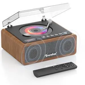 Retro CD Player, Wood Vintage CD Players for Home | HiFI Bass Boost with Remote Control, Sleep Timer, USB/AUX Playback-Walnut Brown Retro CD Player, Wood Vintage CD Players for Home | HiFI Bass Boost with Remote Control, Sleep Timer, USB/AUX Playback-Walnut Brown