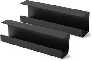 Under Desk Cable Management Tray 16.5 Inch, 2 Pack Sturdy Metal Cable Tray, Desk Cord Management, Under Table Cord Organizer Basket, Wire Raceway, Black Under Desk Cable Management Tray 16.5 Inch, 2 Pack Sturdy Metal Cable Tray, Desk Cord Management, Under Table Cord Organizer Basket, Wire Raceway, Black