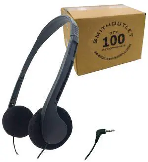 100 Pack Bulk Student Headphones with 3.5 MM Jack for Classroom Testing Library Computer Labs Black 100 Pack Bulk Student Headphones with 3.5 MM Jack for Classroom Testing Library Computer Labs Black
