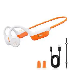 Bone Conduction Headphones Bluetooth 6.0 - IPX7 Waterproof | Bone Conduction Earphones with Mic, 10H Play Time, Wireless Open Ear Earbuds for Running Walking Cycling (Orange) Bone Conduction Headphones Bluetooth 6.0 - IPX7 Waterproof | Bone Conduction Earphones with Mic, 10H Play Time, Wireless Open Ear Earbuds for Running Walking Cycling (Orange)