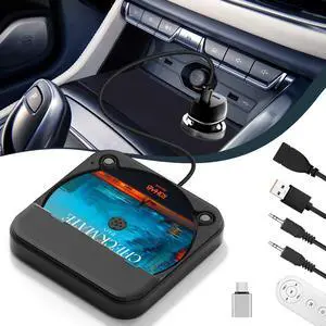 Portable USB CD Player for Car, Portable Car CD Player with USB-C Adapter & Extension Cable, External CDs Players for Cars Stereo Type-C Port, AUX Port, Vehicle, Truck, Laptop, TV - Black Portable USB CD Player for Car, Portable Car CD Player with USB-C Adapter & Extension Cable, External CDs Players for Cars Stereo Type-C Port, AUX Port, Vehicle, Truck, Laptop, TV - Black