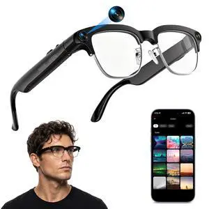 AI Smart Glasses with Camera and Bluetooth, 4K Recording Glasses Video and Audio, 8MP Smart Sunglasses with 3 Lenses, Real-Time Translation, AI Assistant, Open-Ear Music, Object Recognition AI Smart Glasses with Camera and Bluetooth, 4K Recording Glasses Video and Audio, 8MP Smart Sunglasses with 3 Lenses, Real-Time Translation, AI Assistant, Open-Ear Music, Object Recognition