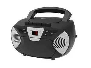 SYLVANIA SRCD286-SLVRBLK Portable CD Radio Boom Box SYLVANIA SRCD286-SLVRBLK Portable CD Radio Boom Box