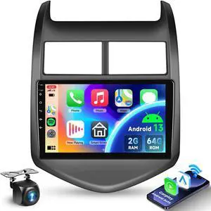2G+64G for Chevrolet Chevy Aveo Sonic 2011-2015 Android 13 Car Stereo with Wireless Carplay Android Auto, 9 Inch Touch Screen Car Radio Support GPS/WiFi/Bluetooth/FM/SWC/Backup Camera 2G+64G for Chevrolet Chevy Aveo Sonic 2011-2015 Android 13 Car Stereo with Wireless Carplay Android Auto, 9 Inch Touch Screen Car Radio Support GPS/WiFi/Bluetooth/FM/SWC/Backup Camera