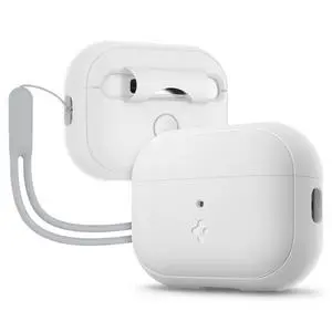 Silicone Fit Designed for AirPods Pro 2 Case (2022/2023) | Soft Silicone Case with Lanyard, Wireless Charging Compatible - White / Gray Silicone Fit Designed for AirPods Pro 2 Case (2022/2023) | Soft Silicone Case with Lanyard, Wireless Charging Compatible - White / Gray
