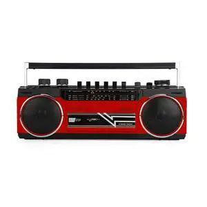 Cassette Boombox, Retro Blueooth Boombox, Cassette Player and Recorder, AM/FM/SW-1-SW2 Radio-4-Band Radio, USB, and SD, RED Cassette Boombox, Retro Blueooth Boombox, Cassette Player and Recorder, AM/FM/SW-1-SW2 Radio-4-Band Radio, USB, and SD, RED