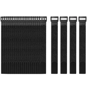 24 Pack Cable Straps Reusable Fastening Cinch Straps Wire Loop Ties 12 In | Adjustable Hook And Loop Straps with Buckle Nylon Extend Securing Strap for Extension Cord Wrap, Cable, Hose Organization 24 Pack Cable Straps Reusable Fastening Cinch Straps Wire Loop Ties 12 In | Adjustable Hook And Loop Straps with Buckle Nylon Extend Securing Strap for Extension Cord Wrap, Cable, Hose Organization