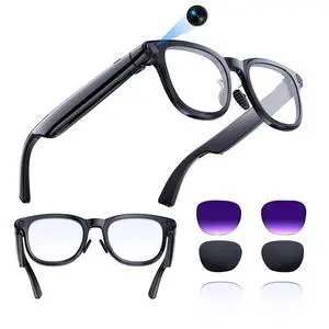AI Smart Glasses with 4K Camera, 8MPW Anti-Shake Bluetooth Camera Glasses for Women Men, 1080P Video Recording Dual Mic Noise Reduction, Real Time Translation, Voice Assistant for Travel (3 lenses) AI Smart Glasses with 4K Camera, 8MPW Anti-Shake Bluetooth Camera Glasses for Women Men, 1080P Video Recording Dual Mic Noise Reduction, Real Time Translation, Voice Assistant for Travel (3 lenses)